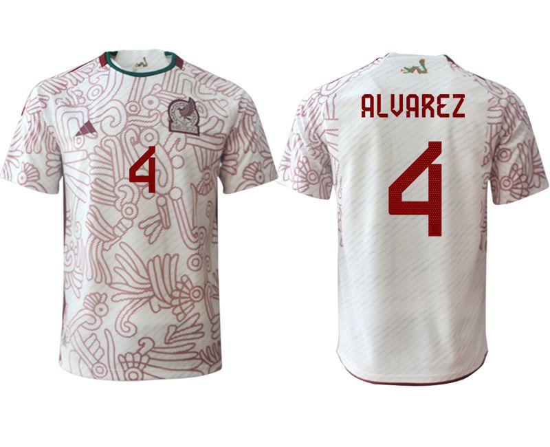 Men 2022 World Cup National Team Mexico away aaa version white #4 Soccer Jersey